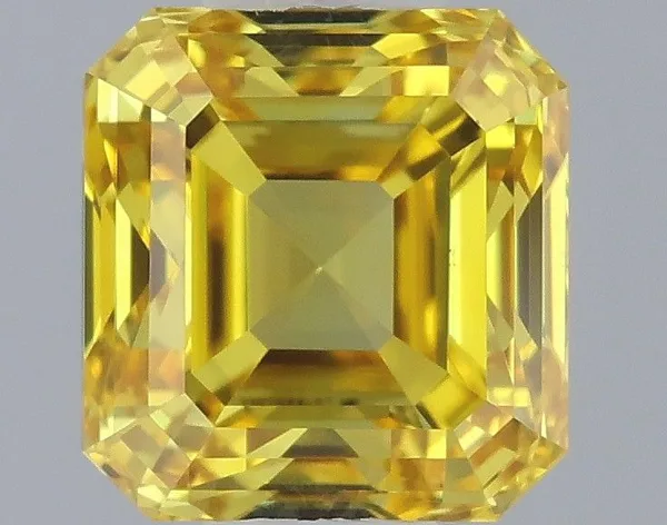 0.52ct EMERALD Fancy Vivid Yellow VS1 Coloured Lab diamond