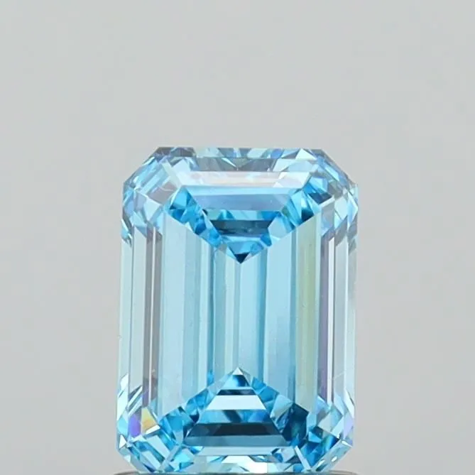 1.37ct EMERALD Fancy Vivid Blue VS1 Coloured Lab diamond