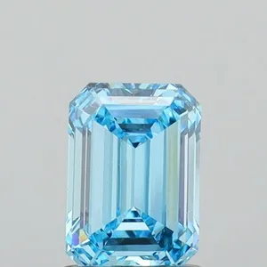 1.37ct EMERALD Fancy Vivid Blue VS1 Coloured Lab diamond