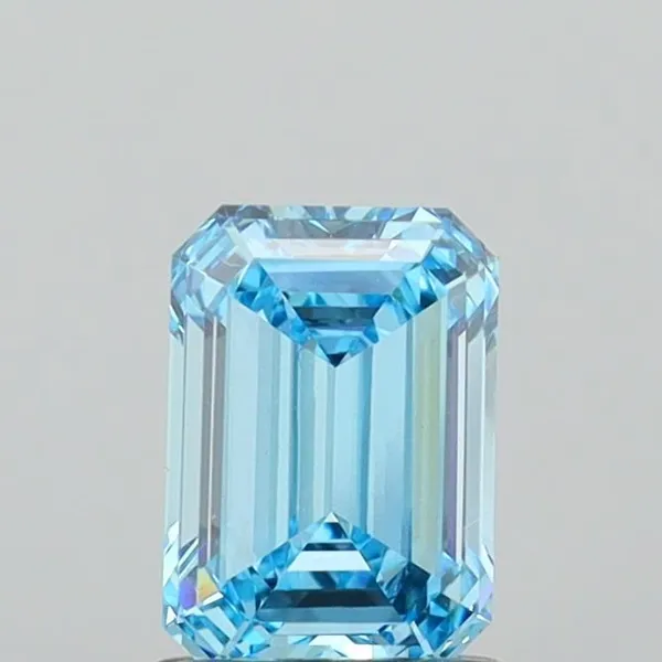 1.37ct EMERALD Fancy Vivid Blue VS1 Coloured Lab diamond