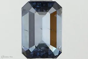 0.58ct EMERALD Fancy Deep Blue SI2 Coloured Lab diamond