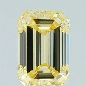 1.01ct EMERALD Fancy Yellow VVS2 Coloured Lab diamond