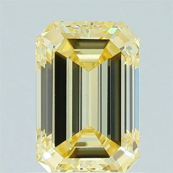 1.01ct EMERALD Fancy Yellow VVS2 Coloured Lab diamond