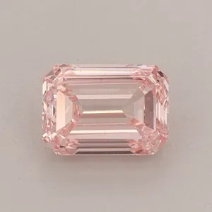 0.66ct EMERALD Fancy Intense Pink VS1 Coloured Lab diamond