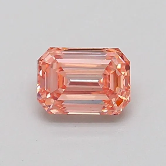 0.51ct EMERALD Fancy Intense Orangey Pink VS1 Coloured Lab diamond