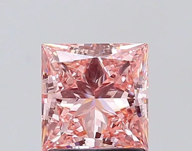 1.50ct PRINCESS Fancy Vivid Pink VS1 Coloured Lab diamond
