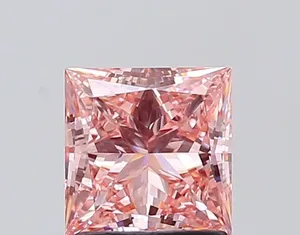 1.5ct PRINCESS Fancy Vivid Pink VS1 Coloured Lab diamond