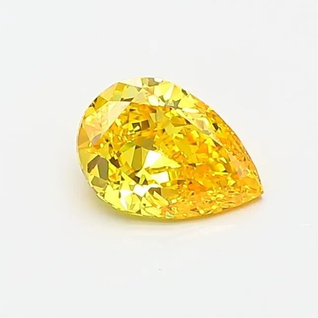 0.54ct PEAR Fancy Vivid Yellow VVS2 Coloured Lab diamond