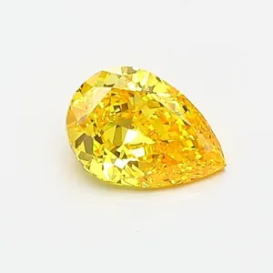 0.54ct PEAR Fancy Vivid Yellow VVS2 Coloured Lab diamond