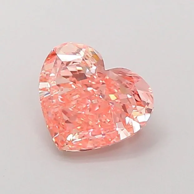 1.50ct HEART Fancy Vivid Pink VS1 Coloured Lab diamond