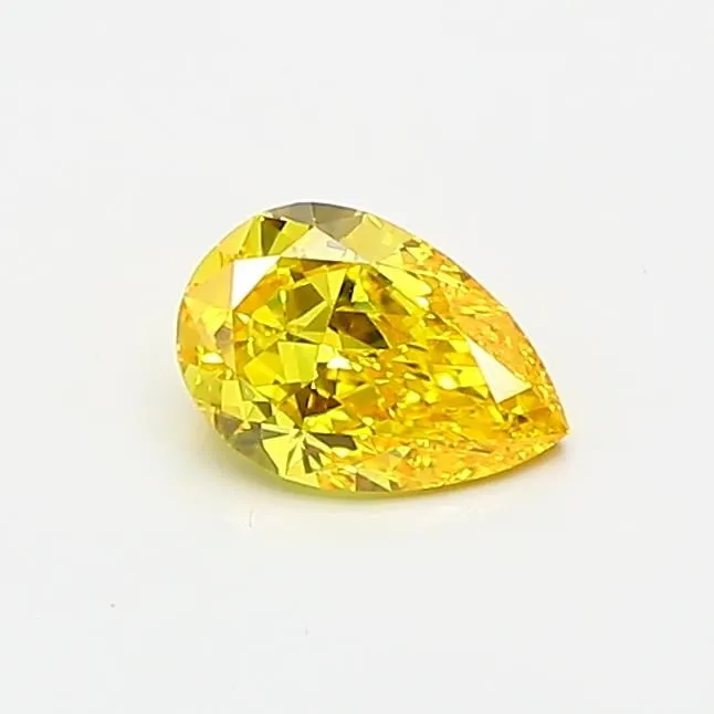0.44ct PEAR Fancy Vivid Yellow VVS2 Coloured Lab diamond