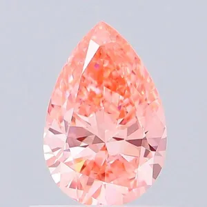 0.66ct PEAR Fancy Vivid Pink VS1 Coloured Lab diamond