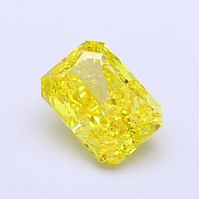 1.09ct RADIANT Fancy Vivid Yellow VVS2 Coloured Lab diamond