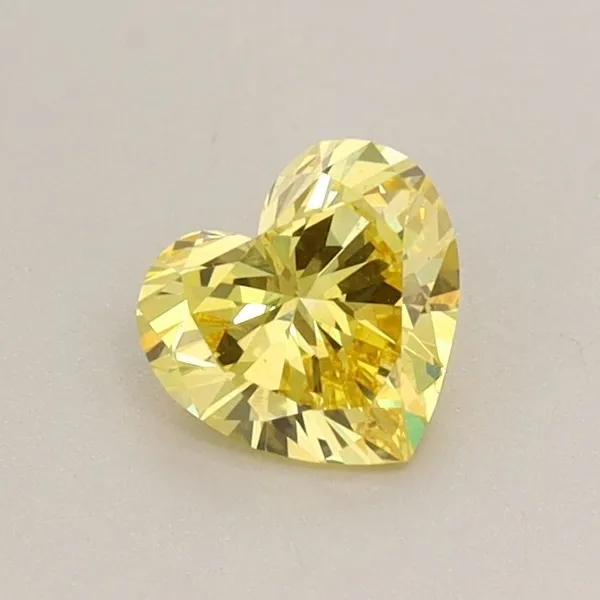 0.51ct HEART Fancy Vivid Yellow VS1 Coloured Lab diamond