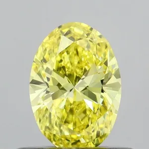0.45ct OVAL Fancy Vivid Yellow VS1 Coloured Lab diamond
