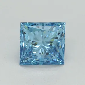 1.22ct PRINCESS Fancy Vivid Blue VS1 Coloured Lab diamond