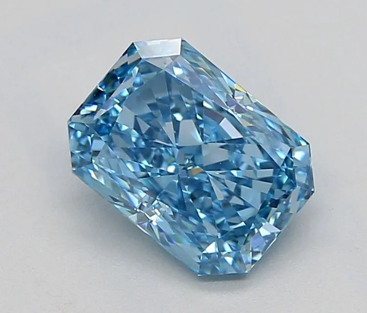 1.05ct RADIANT Fancy Vivid Blue VVS2 Coloured Lab diamond
