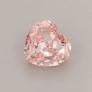 0.53ct HEART Fancy Vivid Pink VS1 Coloured Lab diamond