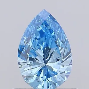 0.52ct PEAR Fancy Vivid Blue VS2 Coloured Lab diamond