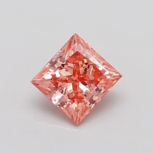 0.4ct PRINCESS Fancy Vivid Pink VS2 Coloured Lab diamond