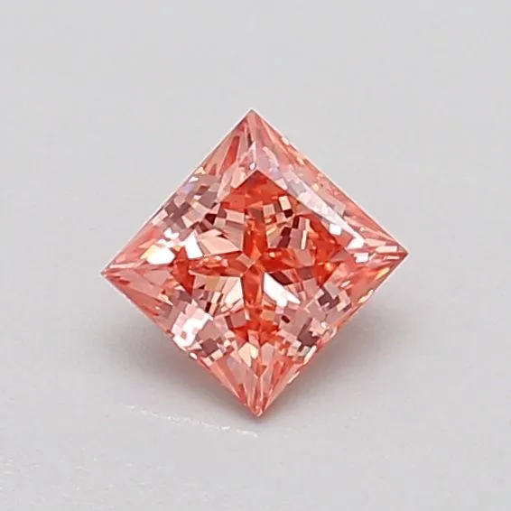 0.4ct PRINCESS Fancy Vivid Pink VS2 Coloured Lab diamond