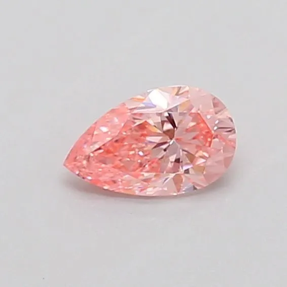 0.3ct PEAR Fancy Vivid Pink VS2 Coloured Lab diamond