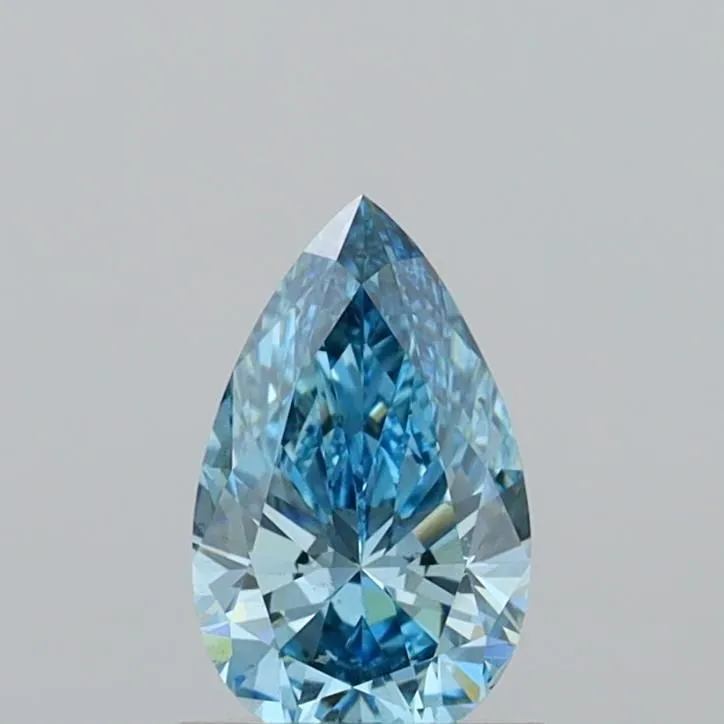 0.99ct PEAR Fancy Vivid Blue VS2 Coloured Lab diamond