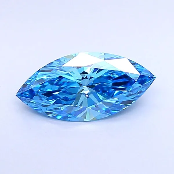 1.08ct MARQUISE Fancy Vivid Blue VS2 Coloured Lab diamond