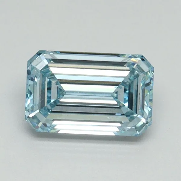 1.02ct EMERALD Fancy Intense Blue VS1 Coloured Lab diamond