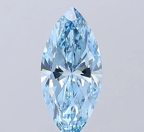 1.49ct MARQUISE Fancy Vivid Blue VS2 Coloured Lab diamond