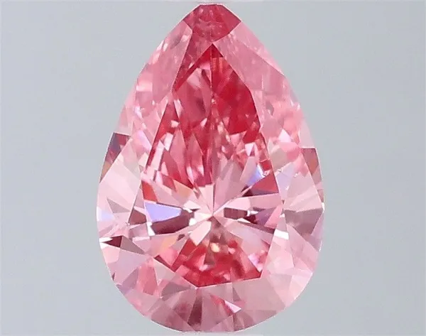 0.74ct PEAR Fancy Vivid Pink VS2 Coloured Lab diamond
