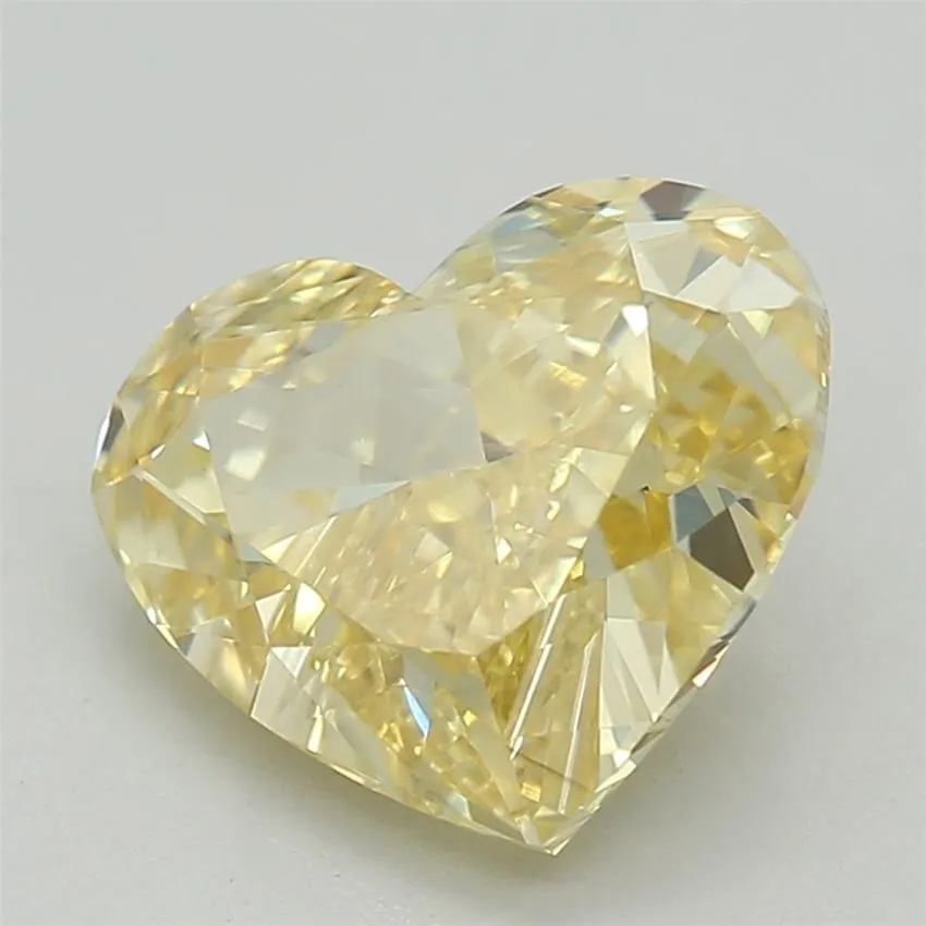 1.58ct HEART Fancy Vivid Yellow VS1 Coloured Lab diamond