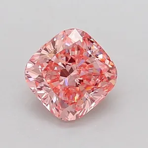 0.92ct CUSHION Fancy Vivid Pink VS2 Coloured Lab diamond