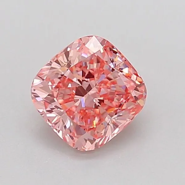0.92ct CUSHION Fancy Vivid Pink VS2 Coloured Lab diamond