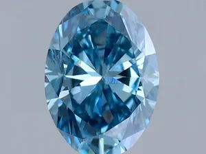 0.46ct OVAL Fancy Vivid Blue VS1 Coloured Lab diamond
