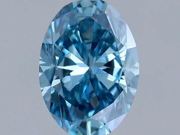 0.46ct OVAL Fancy Vivid Blue VS1 Coloured Lab diamond