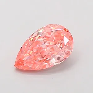 0.82ct PEAR Fancy Vivid Pink VS1 Coloured Lab diamond