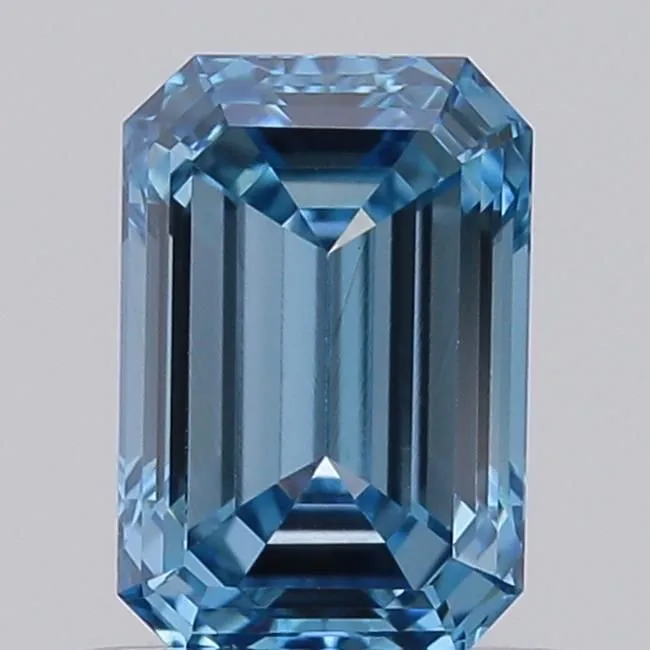 0.69ct EMERALD Fancy Vivid Blue VS1 Coloured Lab diamond