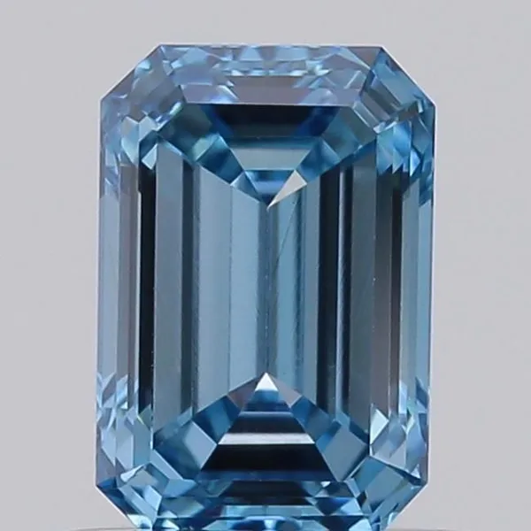 0.69ct EMERALD Fancy Vivid Blue VS1 Coloured Lab diamond