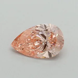 0.4ct PEAR Fancy Vivid Pink VVS2 Coloured Lab diamond