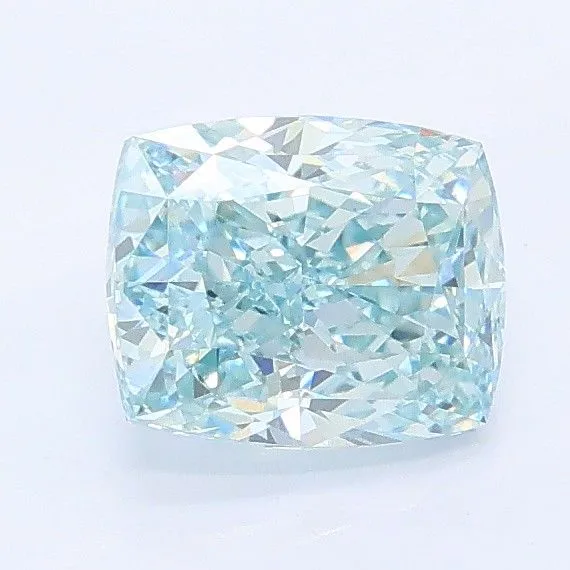 1.20ct CUSHION Fancy Intense Greenish Blue VS1 Coloured Lab diamond