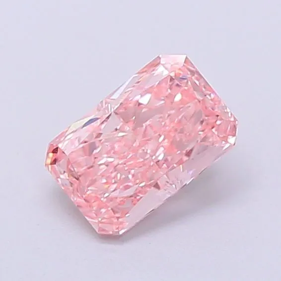 0.86ct RADIANT Fancy Vivid Pink VVS2 Coloured Lab diamond