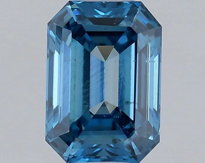 0.42ct EMERALD Fancy Vivid Blue VS2 Coloured Lab diamond