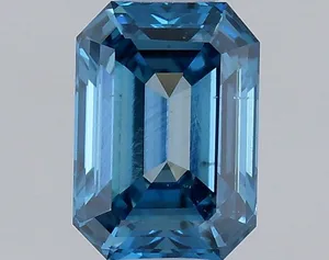 0.42ct EMERALD Fancy Vivid Blue VS2 Coloured Lab diamond