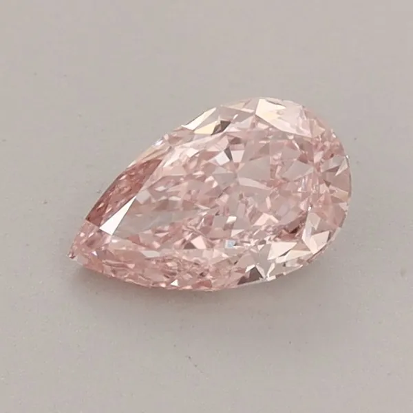 0.58ct PEAR Fancy Vivid Pink VS2 Coloured Lab diamond