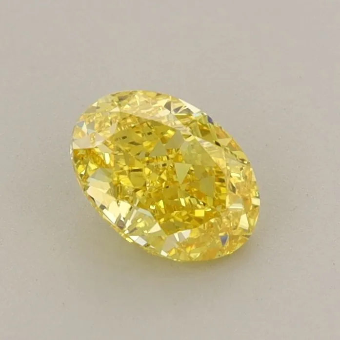 0.64ct OVAL Fancy Vivid Yellow VVS2 Coloured Lab diamond