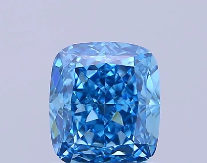 0.57ct CUSHION Fancy Vivid Blue VVS2 Coloured Lab diamond