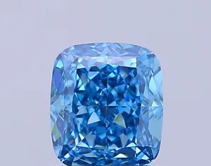 0.57ct CUSHION Fancy Vivid Blue VVS2 Coloured Lab diamond