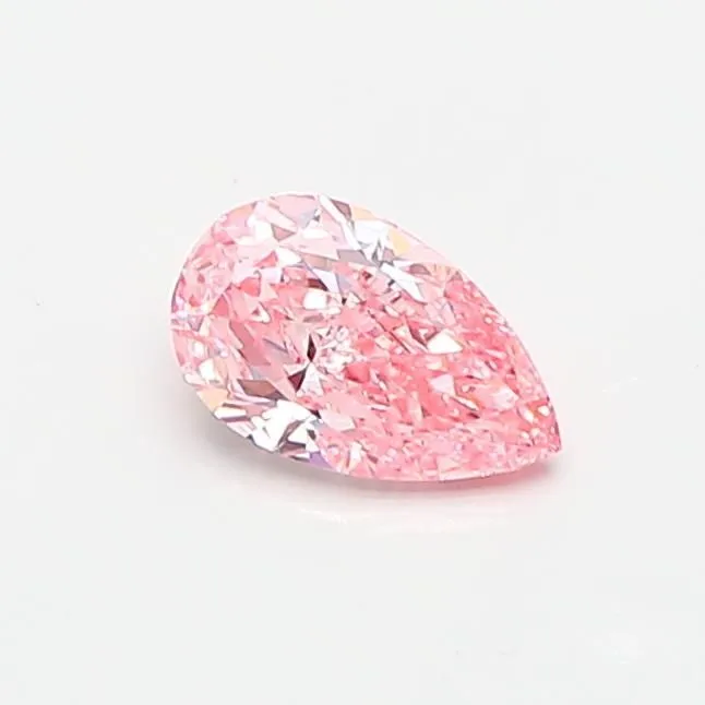 0.43ct PEAR Fancy Vivid Pink VVS2 Coloured Lab diamond