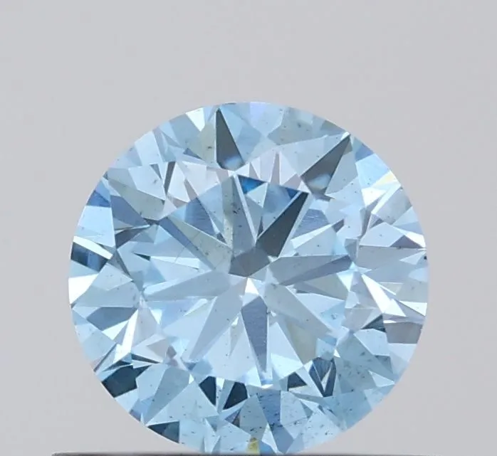 0.58ct ROUND Fancy Vivid Blue VS2 Coloured Lab diamond